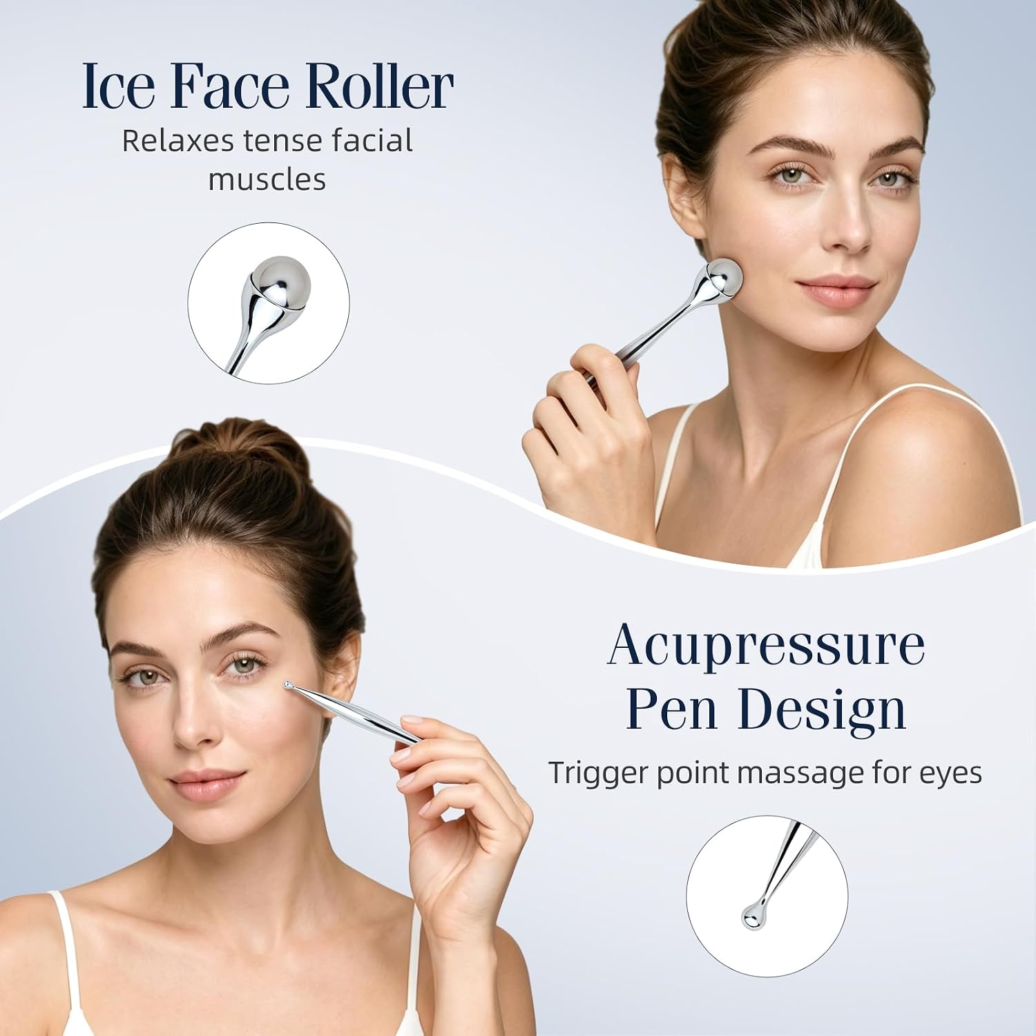 Metal Face Roller Massager Eye - Face Ice Roller Puffiness 评论和价格