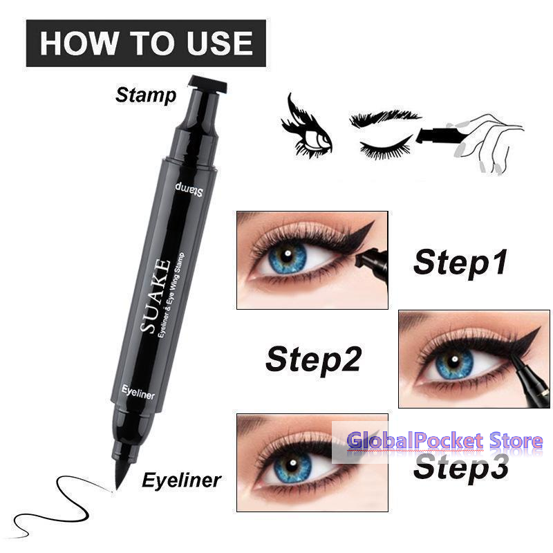 [TG823]2PCS Black Eyeliner Dou - Waterproof Liquid Eyeliner Pen 评论和价格