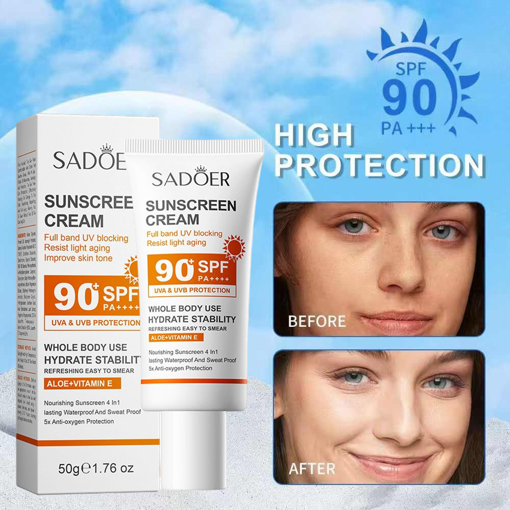 Sadoer Sunscreen Cream With Hi - Spf 50 Waterproof Sunscreen 评论和价格