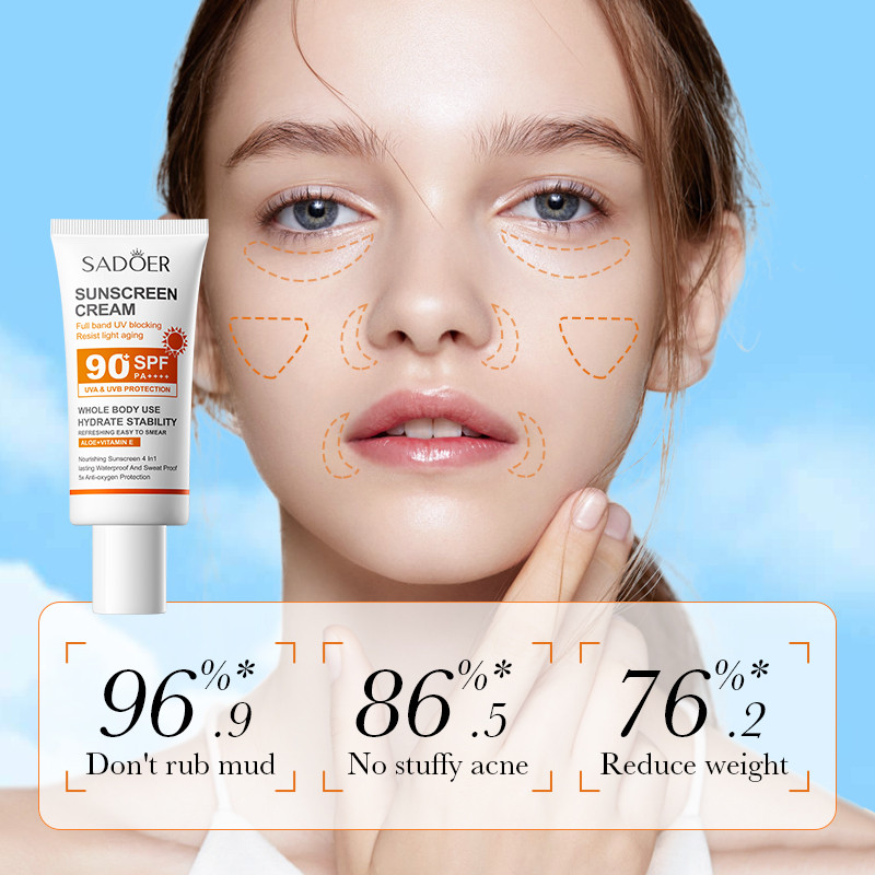 Sadoer Sunscreen Cream With Hi - Spf 50 Waterproof Sunscreen 评论和价格