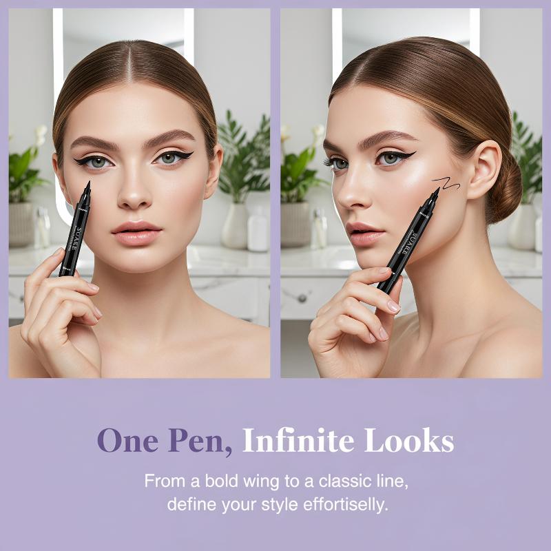 2PCS Black Eyeliner Double-end - Waterproof Liquid Eyeliner Pen 评论和价格